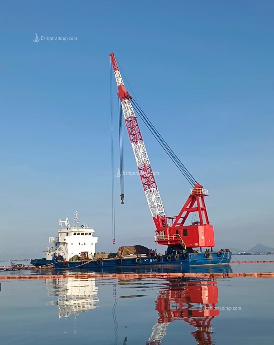 100 T Fully Revolving Floating Crane For Sale
